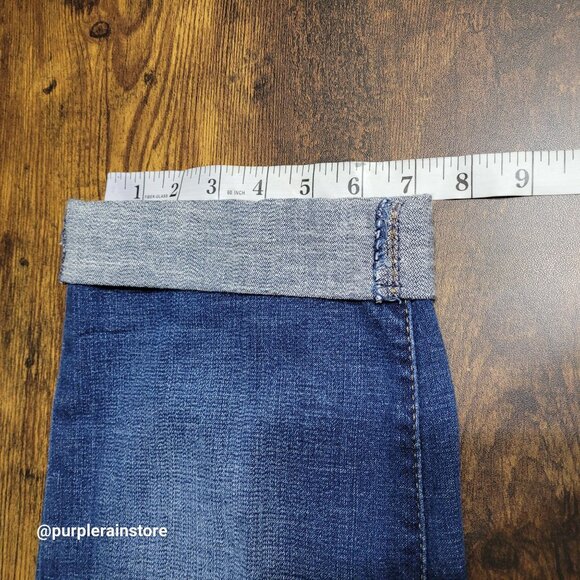 Vtg Levi's Jeans 10 Cuffed Capir Mid Rise Open Button Flap Medium Dark Wash Y2K - Picture 10 of 12